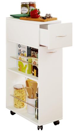 ebuy24 Vcm Kitchen Trolley Carrito De Picking Dimensiones Estante De Cocina Aprox. Al. 85 X An. 25 X P. 50 Cm Espacio De Almacenamiento Y Caj&oacute;n Suficientes R