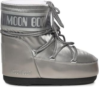 Moon Boot Grijze Winterlaarzen met PVC-details - Dames - Winterlaarzen - Grijs - 36 EU - Polyester - Schoenen