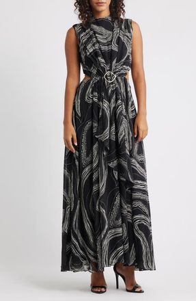 Parker The Evette Cutout Sleeveless Maxi Dress in Rich Black at Nordstrom, Size 10