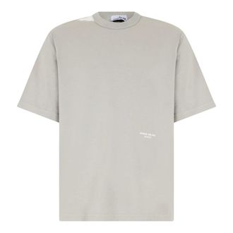 Stone Island T-Shirts, male, Beige, Size: M Cotton T-Shirt with Logo