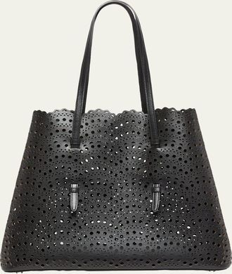 Alaia Mina 37 Large Perforated Leather Tote Bag