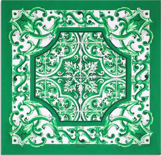Dolce & Gabbana Majolica-print Silk Bandanna (70x70) - Man Scarves And Silks Print Onesize