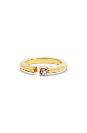 Argento Vivo Stone Bypass Ring in Gold /amethyst at Nordstrom, Size 8