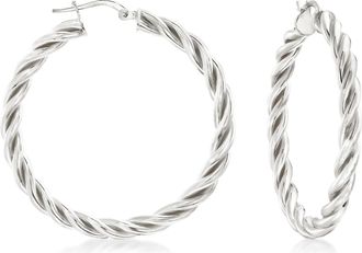 Ross-Simons Italian Sterling Silver Medium Twisted Hoop Earrings