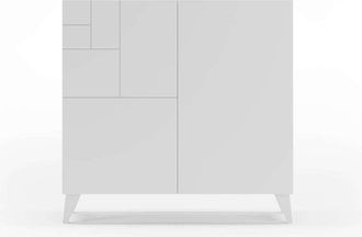 HERDASA Herdasa - Zapatero Modelo 512 Acabado Blanco, 90x90x27 (alto X Ancho X Fondo)