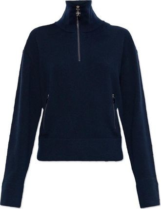 Victoria Beckham Cashmere Trui - Dames - V-hals truien - Blauw - S - Wol - Truien & Vesten