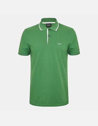 HUGO BOSS Mens Firenze Short Sleeve Polo Shirt - Green - Size: 36