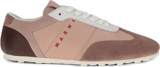 Marni suede-panel logo-embroidered sneakers - Pink
