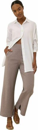 Pact Organic Cotton Airplane Wide Leg Pant - 26 Inseam in Deep Taupe Heather at Nordstrom, Size Large 26