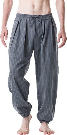 Generic Men Casual Striped Pants, Mens Athletic Casual Joggers, Baggy Lace-Up Sweatpants, Elasticated Waist Drawstring Jogging Trousers, Casual Fashion Stripe