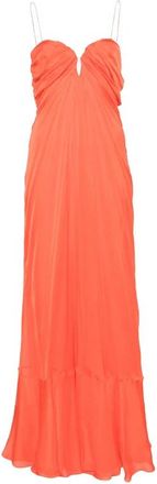Raquel Diniz Ruched Keyhole Dress - Dames - Avondkleed - Oranje - S - Kleedjes