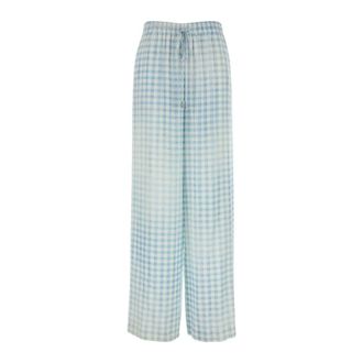 Ermanno Scervino Wide Trousers, female, Multicolor, Size: XS Printed Silk Pyjama Pant