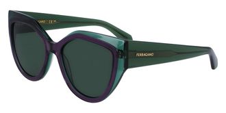Ferragamo SF2004S 318 Womens Sunglasses Green Size 53