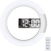 OEM Reloj De Pared Led, Mando A Distancia Creativo, Reloj Digital, Espejo C&oacute;ncavo, Indicador De Temperatura - Crezuo