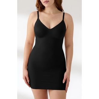 True & Co. True Body Every Day Smoothing Slip Dress in Black at Nordstrom, Size X-Small