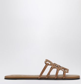 Loewe Anagram Petal slides in camel leather