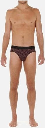 HOM Mens HOM Murray Geo Diamonds Print Mini Brief, Black - Size: 32/34/35
