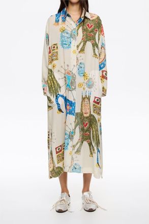 Bimba & Lola Textured Big Mask straight cut dress in Mask Big Ivory at Nordstrom, Size X-Small Eu