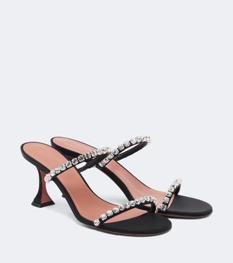 Amina Muaddi Gigi crystal-embellished satin mules