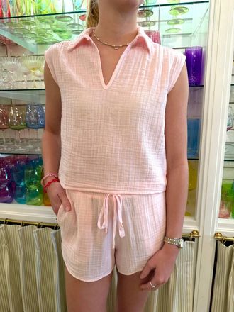 Starkx Robin Cotton Gauze Top In Heaven