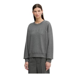 Marc O'Polo Geborduurd Sweatshirt - Dames - Sweatshirts - Grijs - M - Katoen - Hoodies & sweatvesten