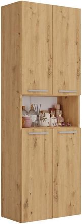 Hucoco Glaze - Mueble De Cuarto De Ba&ntilde;o Con Cesta - Estilo Moderno - 174x60x30 Cm - Columna De Cuarto De Ba&ntilde;o