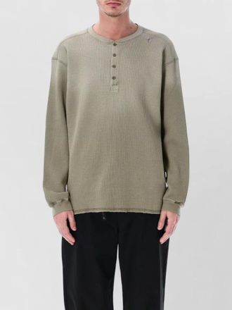 Roa long sleeve waffle knit serafino t-shirt