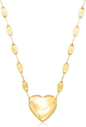 RS Pure by Ross-Simons Italian 14kt Yellow Gold Heart Lumachina-Chain Necklace