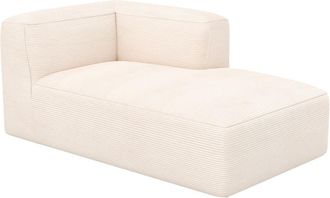 Rendez-Vous D&eacute;co Div&aacute;n de esquina a la derecha para sof&aacute; modular en terciopelo blanco