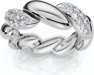 Pompeii3 Womens Stackable Diamond Rope Anniversary Ring 14k Gold or Platinum Lab Grown