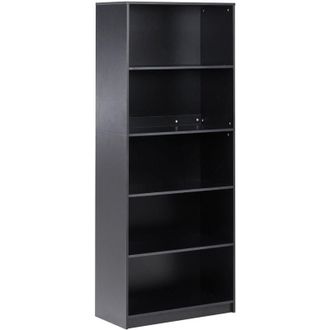 Beliani Libreria a 5 ripiani in truciolato nero Zehna
