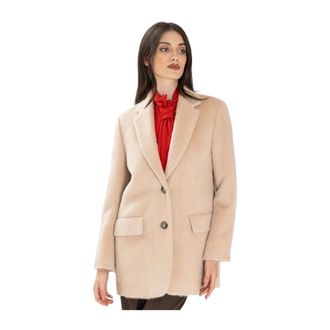 PESERICO Blazers, female, Beige, S, Cappotto corto
