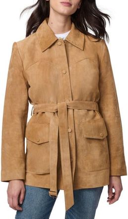Bernardo Belted Suede Jacket in Brick at Nordstrom, Size X-Large