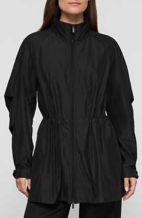 Lafayette 148 New York Oversize Drawstring Waist Jacket in Black at Nordstrom, Size Medium