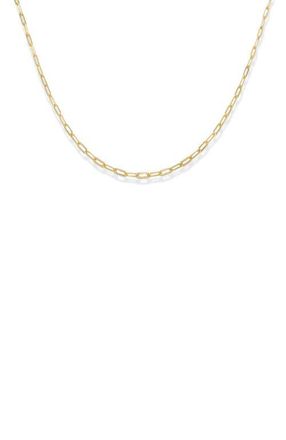 BEN ONI Gold Vermeil Dainty Paper Clip Necklace at Nordstrom