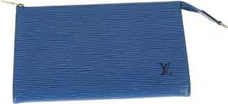 Louis Vuitton Pre-owned Womens Pochette Accessoires Pouch Bag in Blue Epi Leather - One Size