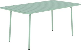 Rendez-Vous D&eacute;co Mesa de jard&iacute;n de metal verde claro para 6 personas