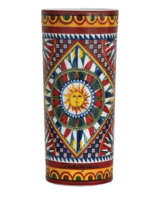 Dolce & Gabbana Cart patterned vase (10 cm x 23 cm) - Red