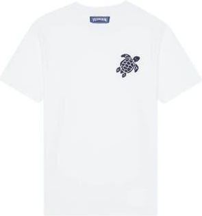 Vilebrequin Men Organic Cotton T-shirt Big Turtle Embroidery in White at Nordstrom, Size Xxx-Large