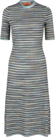 M Missoni Striped Crochet Midi Dress