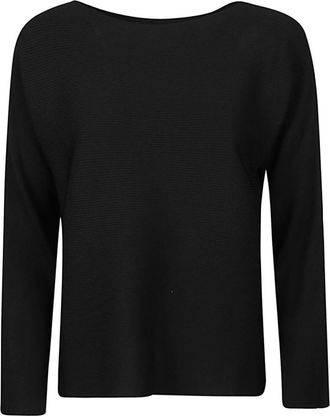 Liviana Conti Black Ribbed Sweater