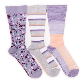 Muk Luks Cotton Rib Compression Crew Sock 3 Pair Pack in Lavendar at Nordstrom