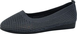 Generic Womens Knit Ballet Flats Stretch Ballerina Shoes Comfortable Breathable Slip On All-Season Transitional Footwear Round Toe Slip On Ballerina Walking S