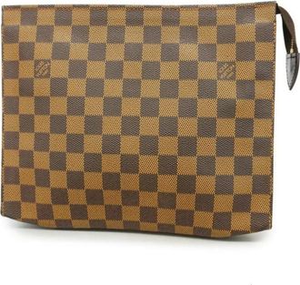 Louis Vuitton Pre-owned Clutches, female, Brown, Size: ONE SIZE Pre-owned Damier Ebene Toiletry Pouch 26