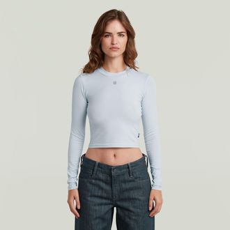 G-Star Mock Slim Korte Top - Lichtblauw - Dames