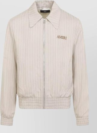 Amiri striped jacket elasticated cuffs point collar