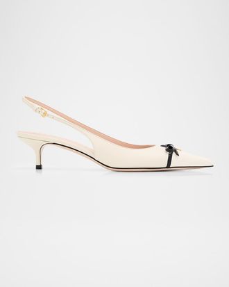 Valentino Garavani 45mm Bepointy Leather Slingback Pumps