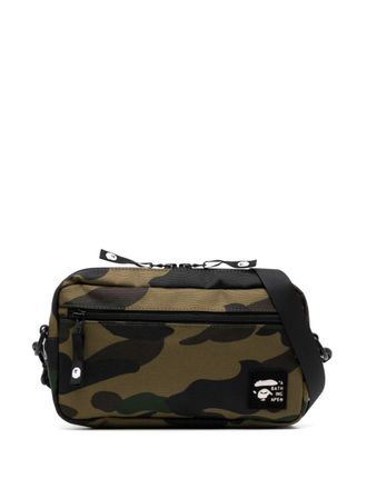 A Bathing Ape mini camouflage print messenger bag - Green