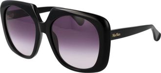 Max Mara Zwarte Dames Zonnebril Ronde Stijl - Dames - Zonnebrillen - Zwart - ONE Size - Accessoires