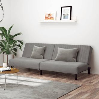 vidaXL Devenirriche - Sof&aacute; Cama De 2 Plazas Terciopelo Gris Claro Vidaxl